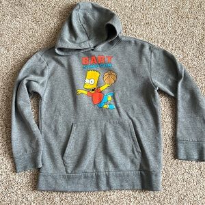 Old Navy kids hoodie sweater The Simpsons Bart gray Heather  sweatshirt 14-16 XL